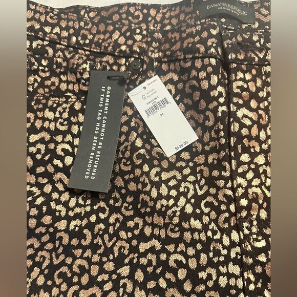 Banana Republic Mid Rise Stretch Metallic Skinny Ankle Jeans Rose Gold L… - Picture 9 of 9